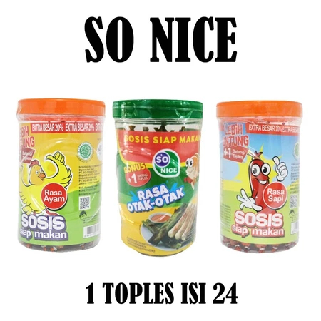 

(TOP) Sosis So Nice Extra Besar 20% Sapi - Ayam (24 pcs)