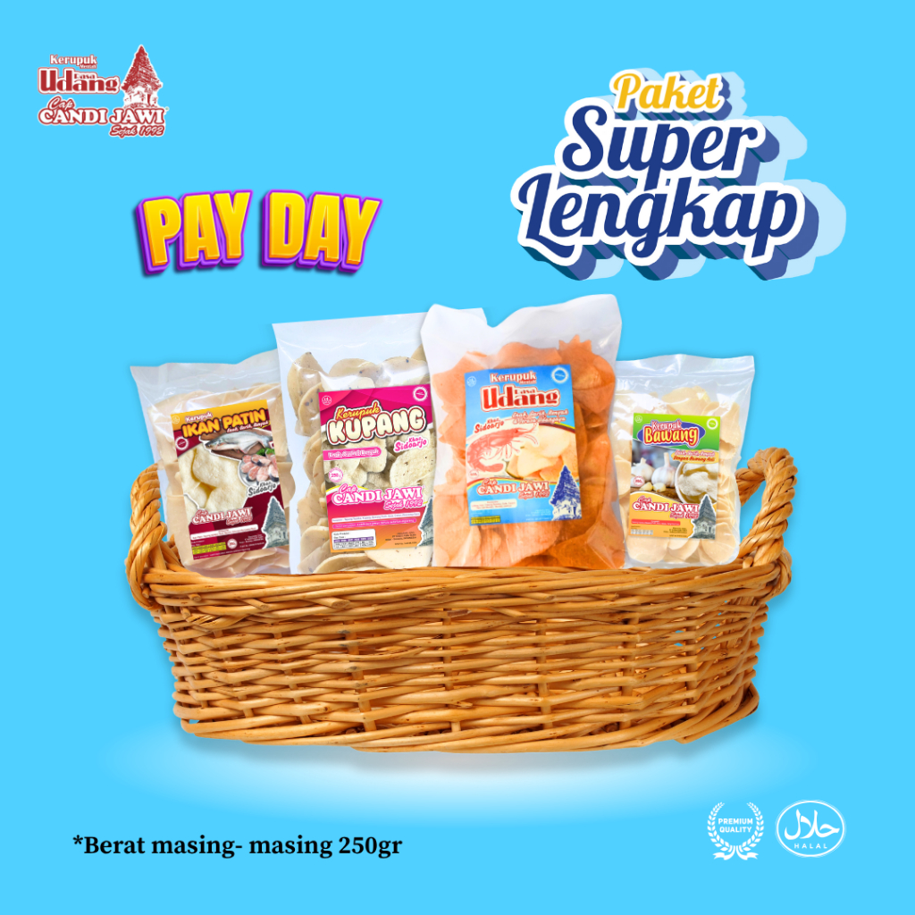 

[PAKET LENGKAP] Bundling Kerupuk Udang+ Kerupuk Kupang+ Kerupuk Bawang+ Kerupuk Patin Cap Candi Jawi 250gr Mentah Jadul, Camilan Kerupuk, Kripik, Sncak Jadul, Makanan ringan khusus