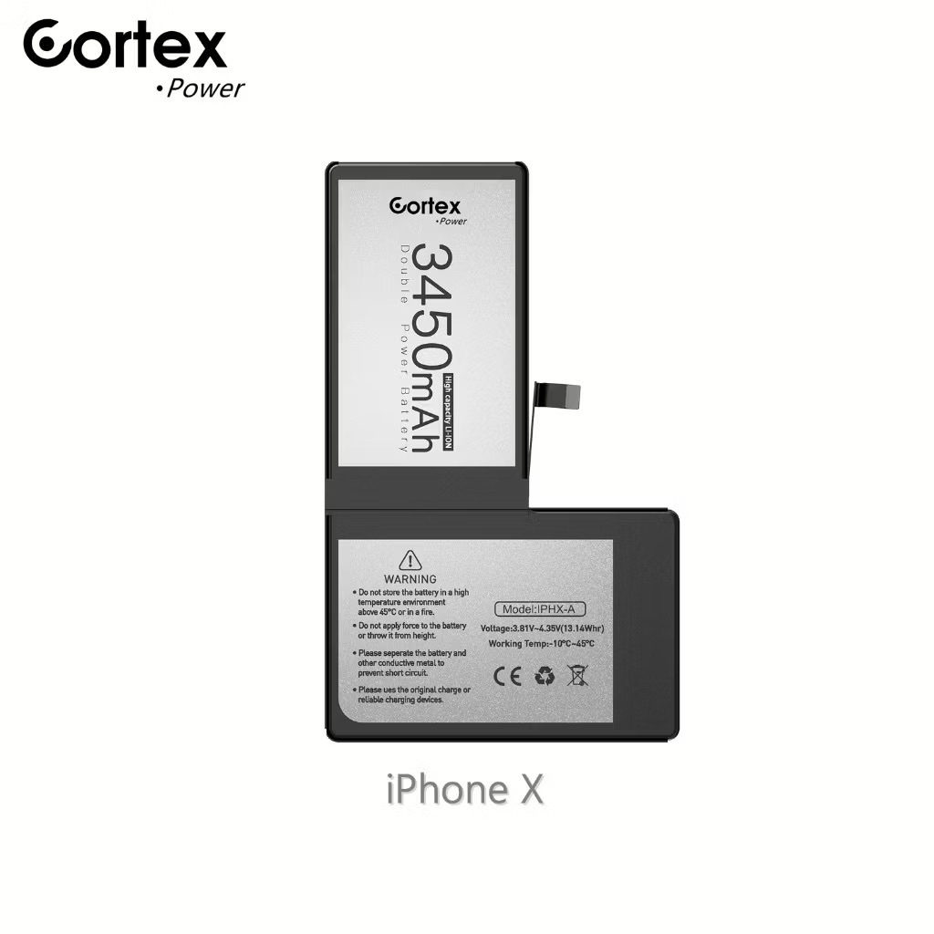 Cortex Power Baterai iPhone X / iPhone 10 Double Power IC High Capacity Batre Batrai Baterai Battery