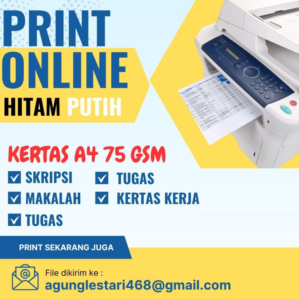 

PRINT HITAM PUTIH CETAK HVS A4 / A5 MURAH