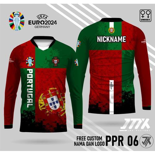kaos portugal jersey portugal piala eropa 2024 lengan panjang