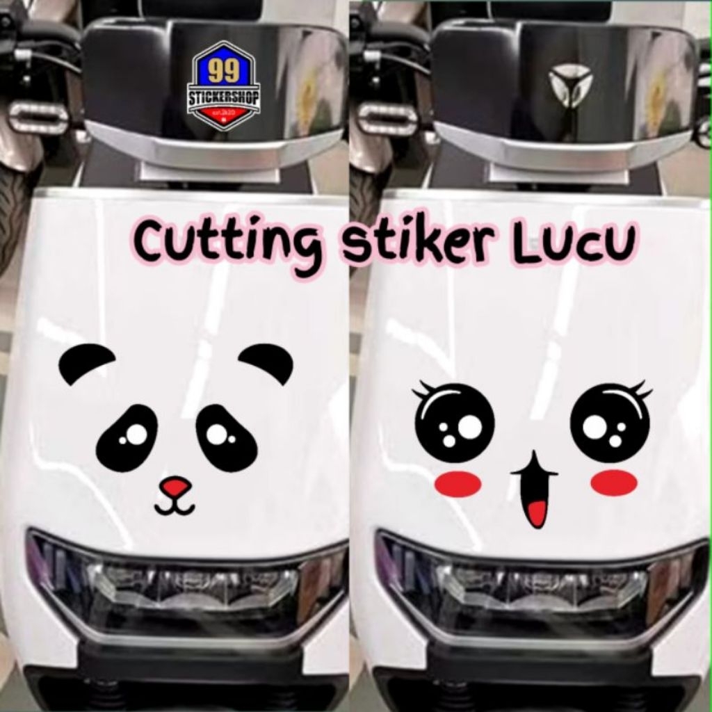 sticker mata lucu motor listrik cutting sticker