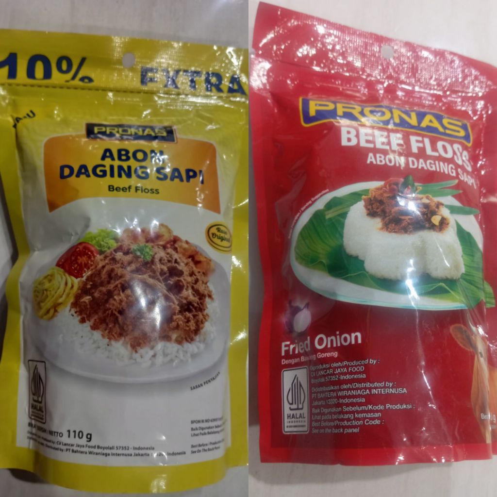 

Pronas Abon Daging Sapi 2varian Original / Bawang 100gr