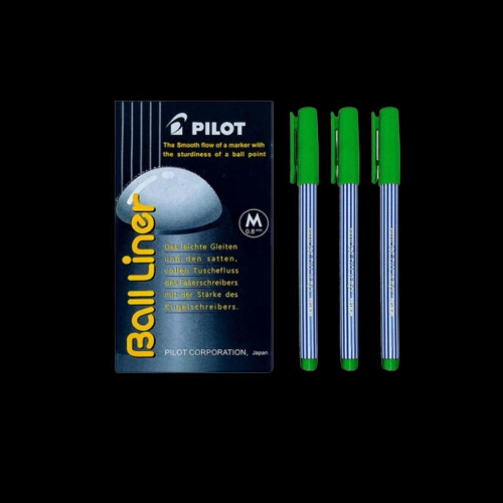 

pulpen alat tulis pilot ball liner tinta hijau
