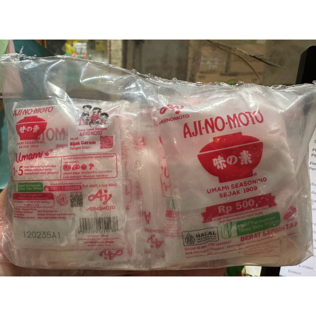 

Ajinomoto 7,5gr (Rp.500) 1 pack isi 24pcs