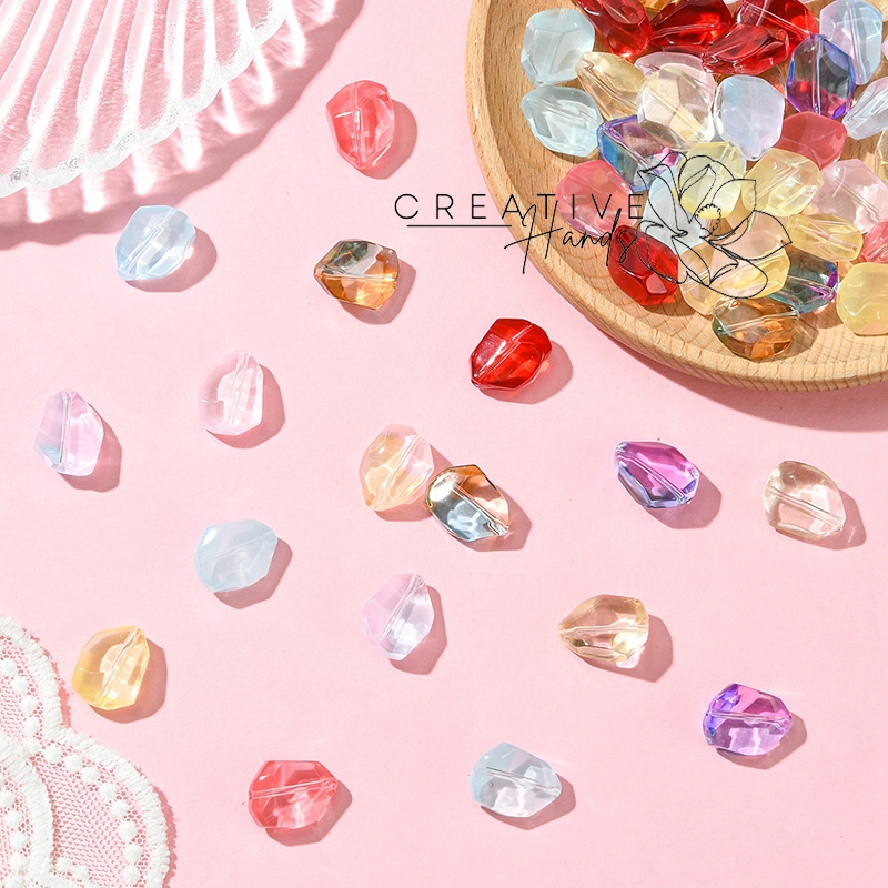 Cat Kaca Kristal Besar Manik -manik Batu Tidak Terregular Diy Jewelry Manik -manik Handmade Rantai T