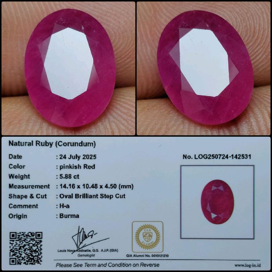 Natural Ruby Burma Oval Cutting Big Size Gems Batu Permata Rubi Birma Myanmar Asli Garansi