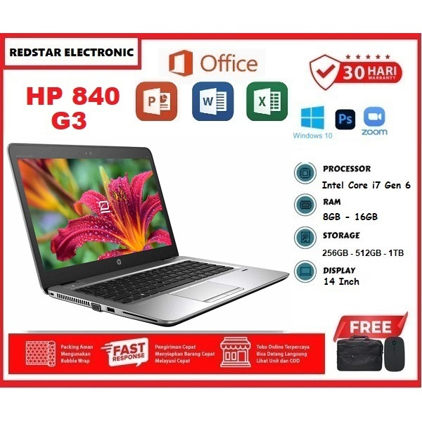 Laptop Hp Elitebook 840 G3-CORE i7 GEN 6-RAM 8GB-SSD 512 GB - WIN10