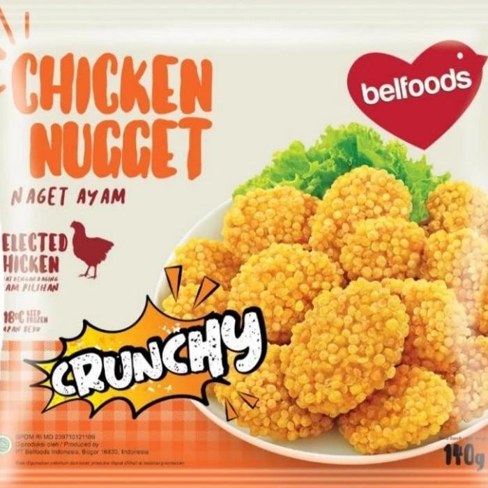 

BELFOOD CRUNCHY NUGGET 140gr | nugget belfood crunchy | crunchy nugget ayam | nugget ayam krispi | frozen food halal | cemilan keluarga