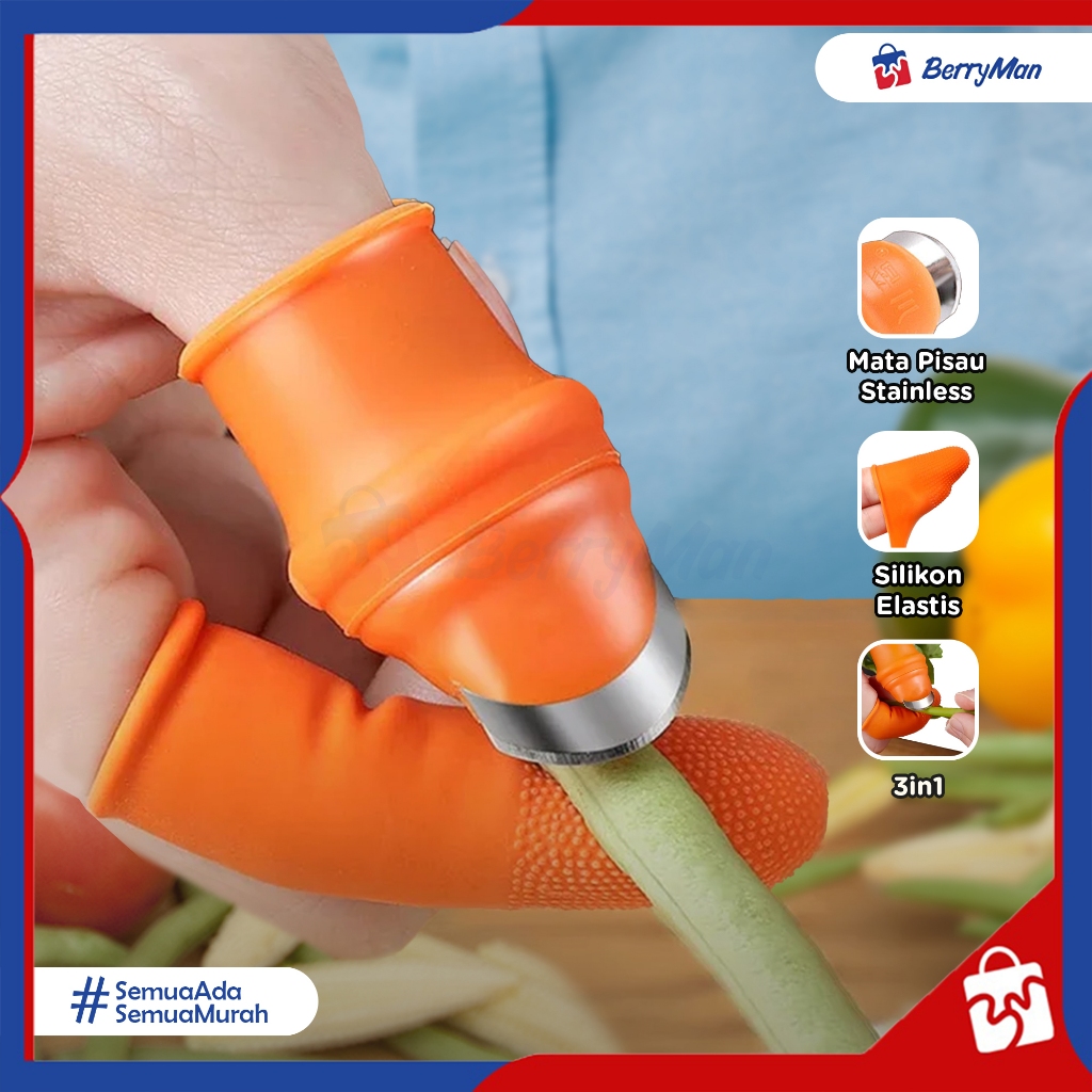 Sarung Jari Jempol Silikon - Cover Pisau Jempol Pemotong Sayur Buah