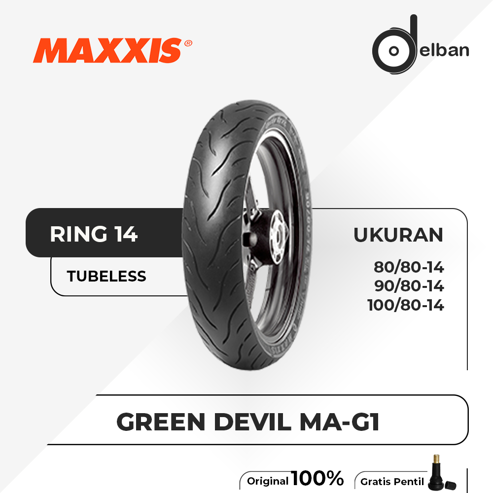 SEPASANG / SATUAN BAN MOTOR MATIC MAXXIS GREEN DEVIL SEPASANG RING 14 TUBELESS VARIO BEAT MIO