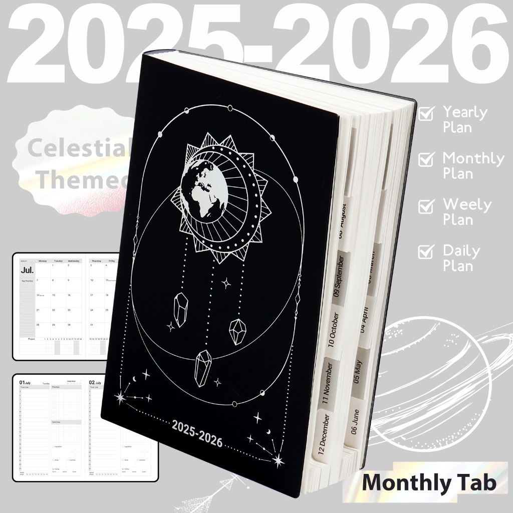 

[COD] Agenda Perencana Jul 2025-Jun 2026 Buku Harian Kalender Bulanan Buku Catatan Harian A5 Perencana Daftar Portabel Buku Catatan Alat Tulis Kantor Sekolah