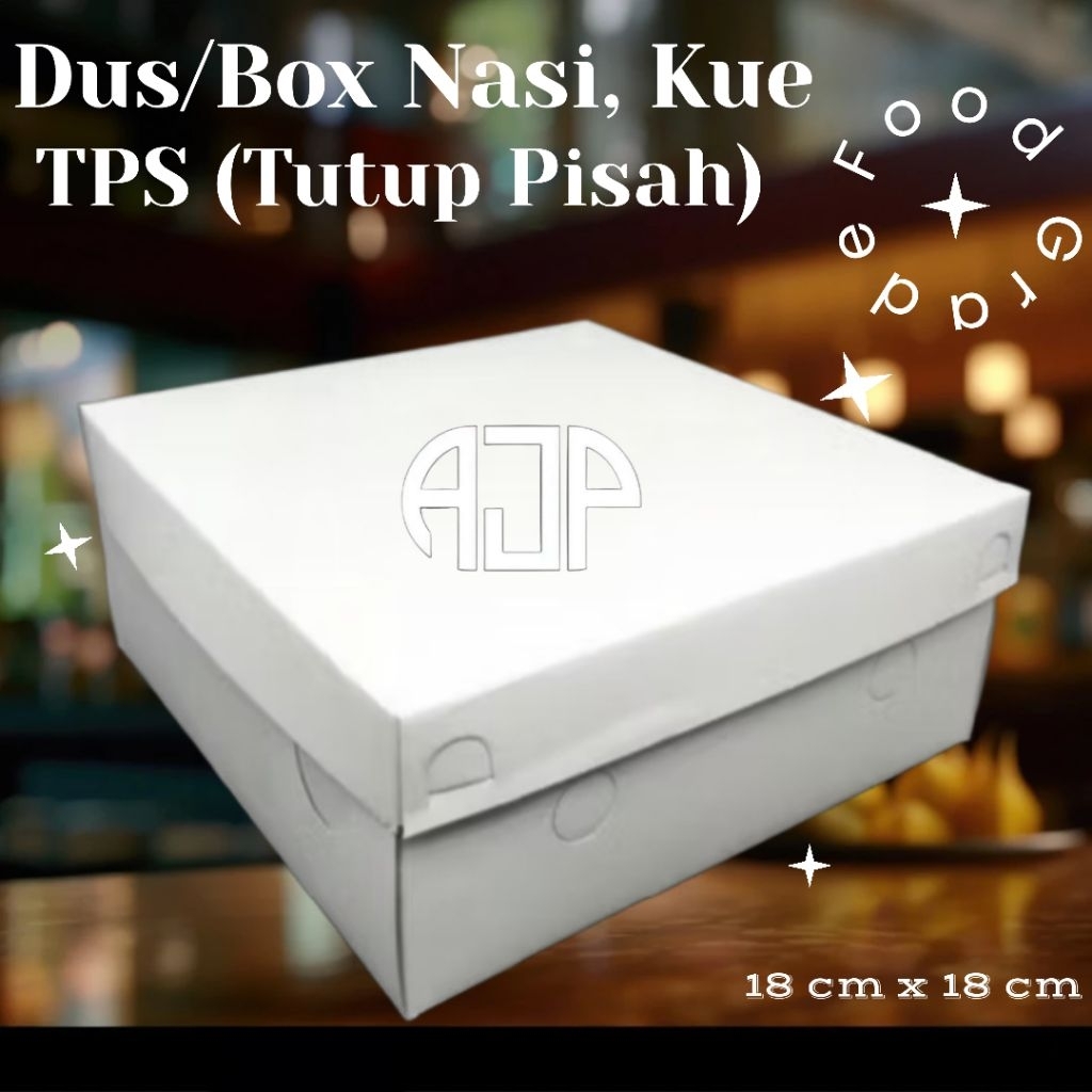 Dus / Box Nasi, Nasi TPS (Tutup Pisah) Ukuran 18 cm x 18 cm | 1 pcs