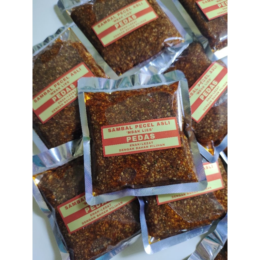 

SAMBAL PECEL 'MBAK LIES' kemasan praktis sekali saji/bumbu pecel
