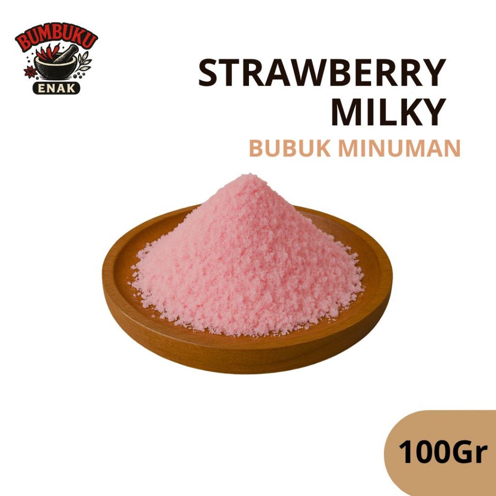 

Bubuk Minuman Strawberry Milky 100gr Rasa Buah & Susu Lembut – Cocok untuk Jualan & Sajian Harian