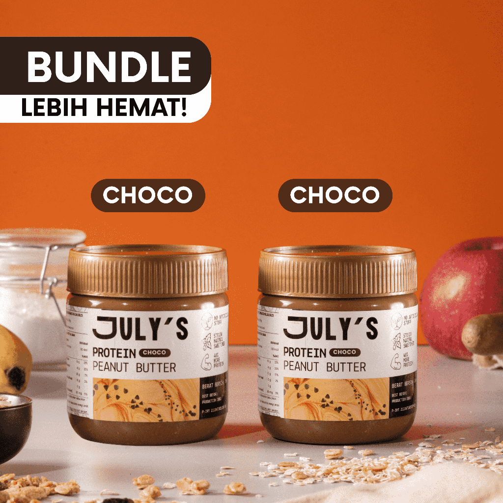 

JULY’S Selai Kacang Coklat / Dengan Tambahan Protein Whey Isolate, Tanpa Gula Tambahan, (Bundle)