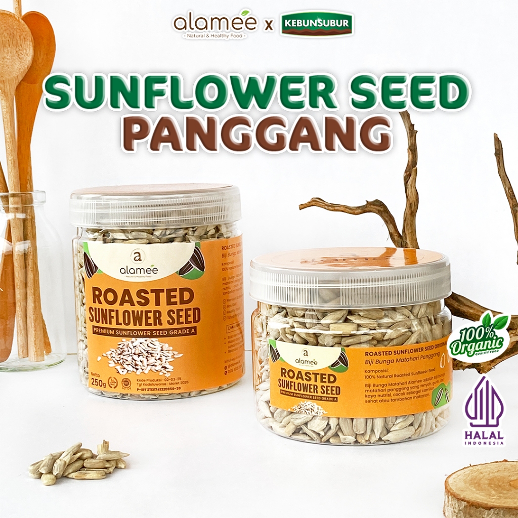 

ALAMEE Roasted Sunflower Seed Biji Bunga Matahari Kupas Oven Biji Kuaci Panggang kebunsubur