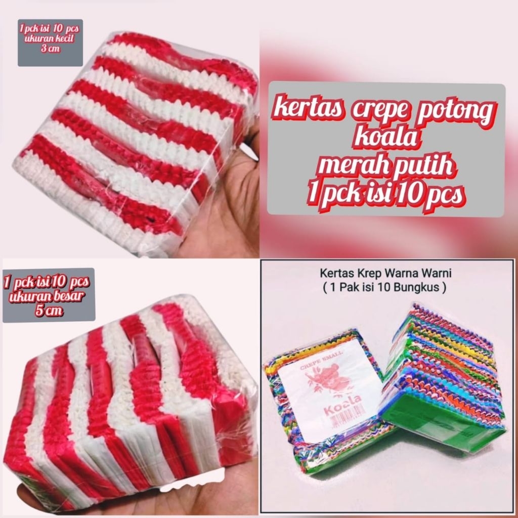 

1 Pck Kertas Krep Merah Putih Isi 10 Pcs (Besar & Kecil)