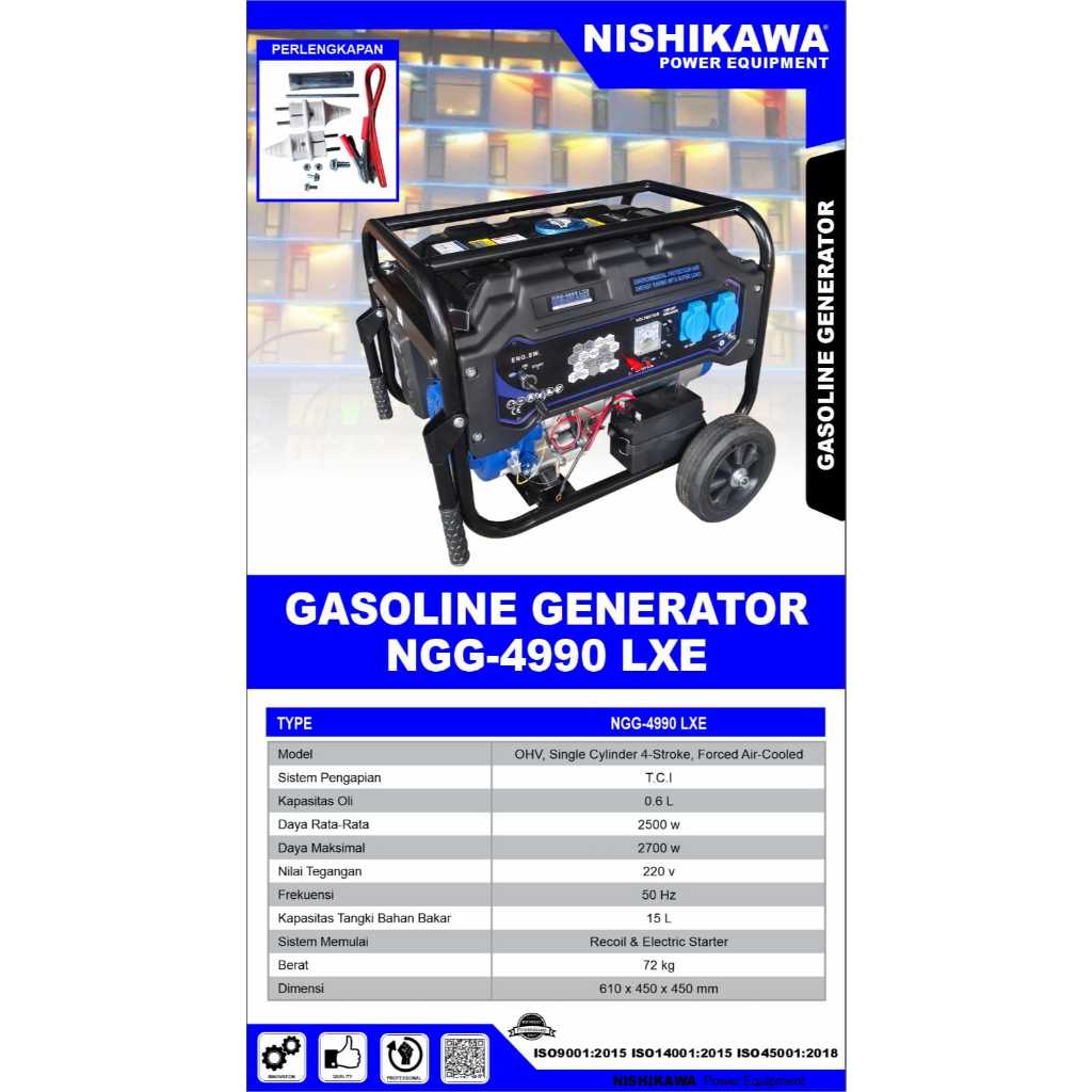 GENSET GENERATOR 2500 WATT NISHIKAWA NGG 4990 LXE