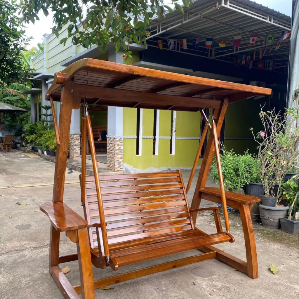 ayunan kayu jati, ayunan terasan kayu jati