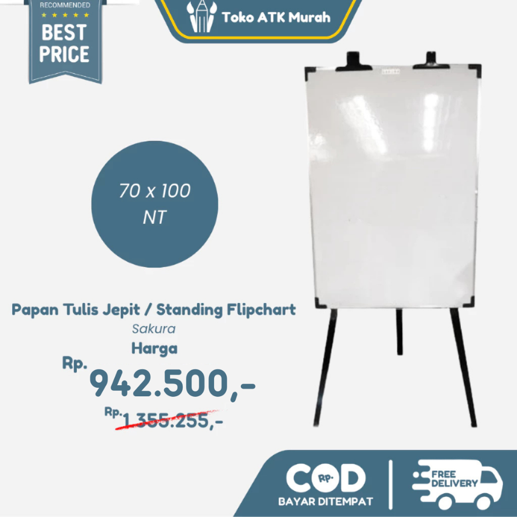 

Papan tulis Jepit 70 x 100 NT Clip Chart Stand Sakura Flipchart