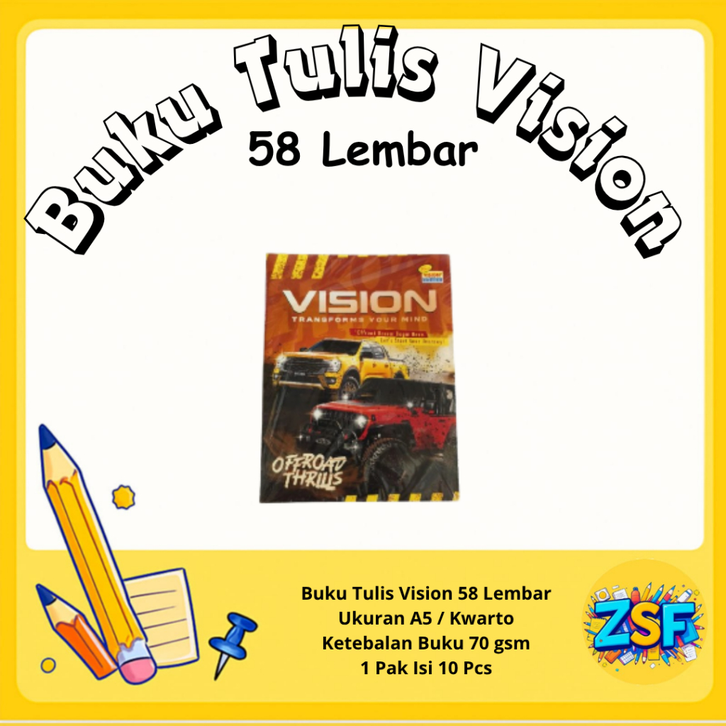 

Buku Tulis Sekolah 1 Pack Buku Vision 58 Lembar 1 Pack Isi 10 Murah