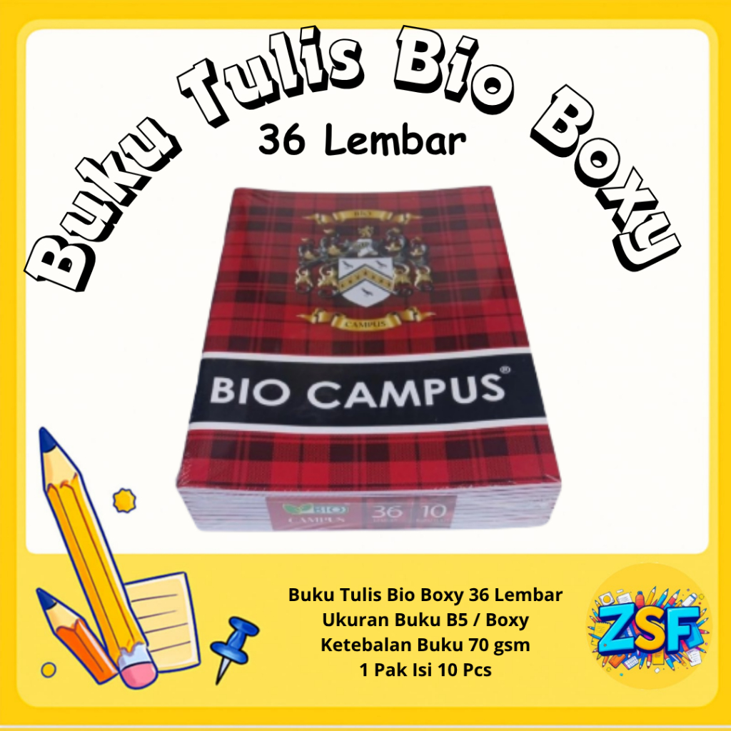

Buku Tulis Sekolah Buku Tulis Bio Campus 36 Lembar 1 Pack Asli Termurah