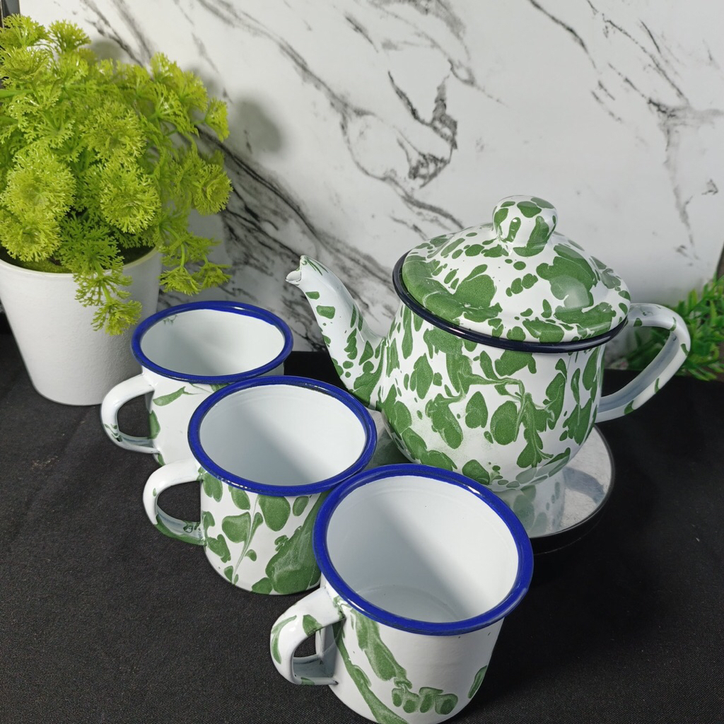 Lostklik Teko Blirik Cebol 1 Set Jadul / Teko Blirik Jadul / Teko Enamel Blirik / Teko Blirik 1 Set