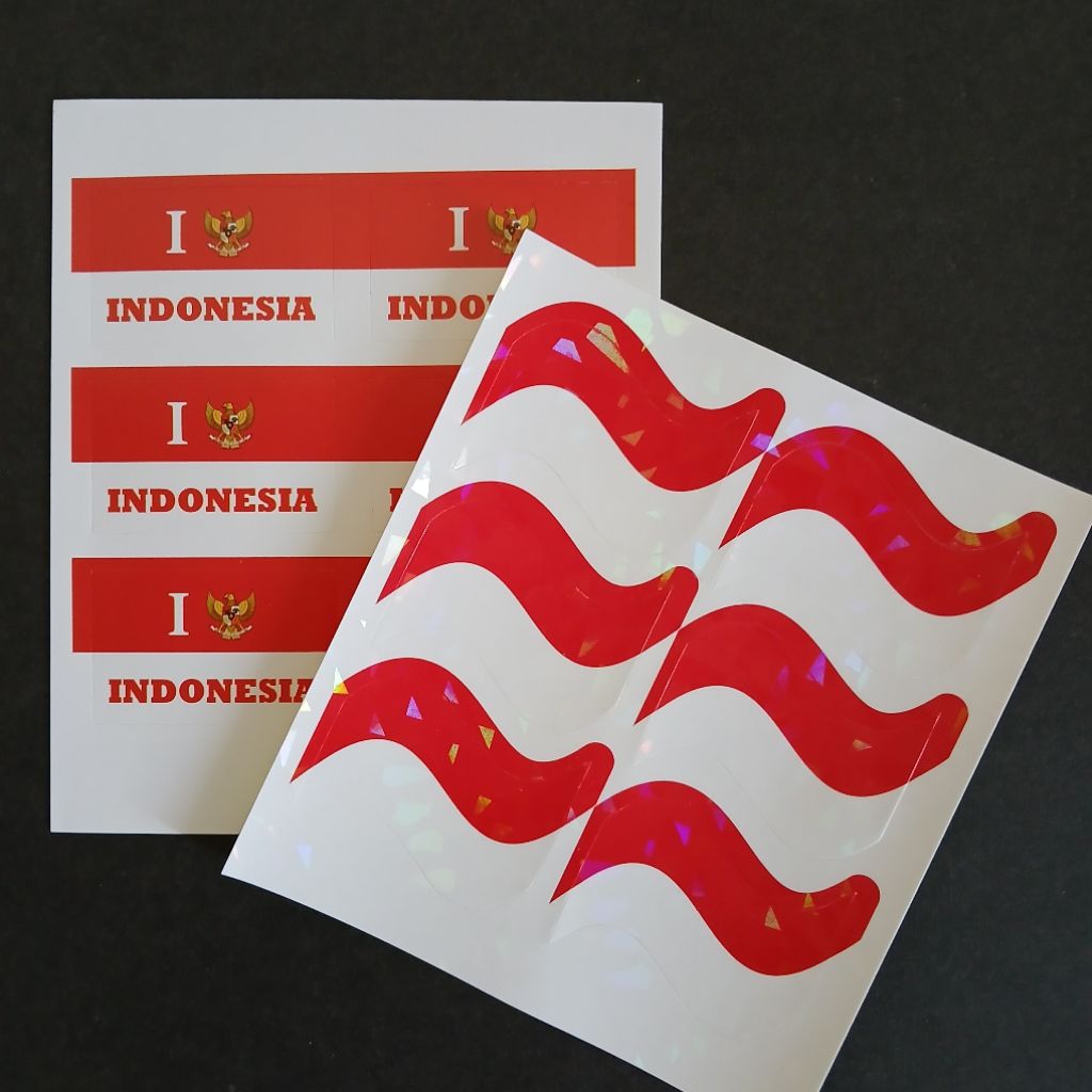 

stiker agustusan 10 lbr 9x9cm (@6pcs) merah putih