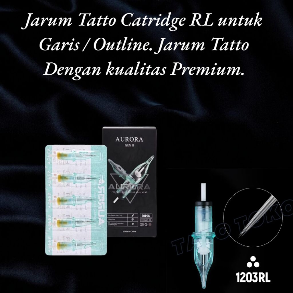 Jarum Tatto Catridge 03RL untuk Garis / Outline. Selembar isi 5 Batang. Jarum Tatto Dengan kualitas 