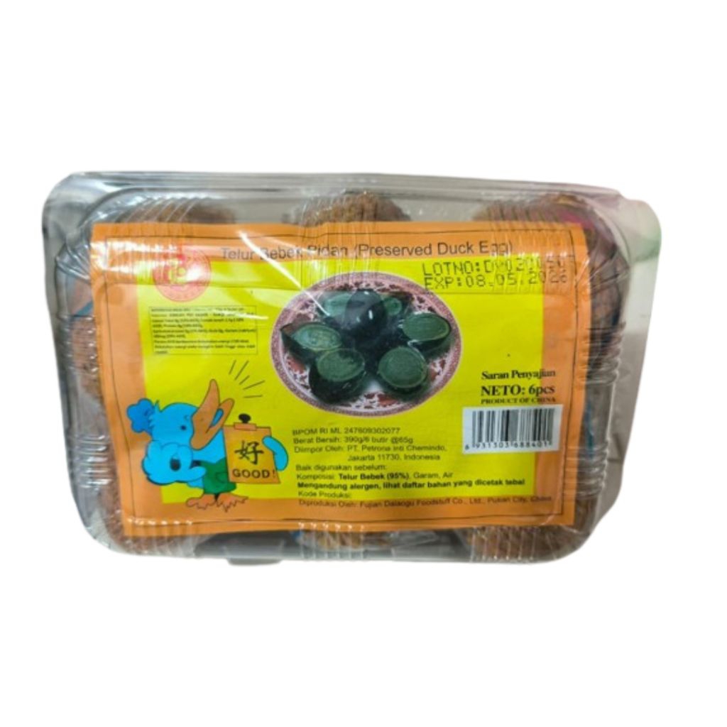 Telur Phitan 6 pcs/ Telur Bitan/ Telur Pidan/Telur Bebek hitam/Telur Bhitan/Preserved Duck Egg