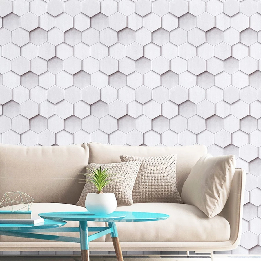 Wallpaper Dinding Hexagonal Wallpaper Stiker Terbaru Mewah dan tebal