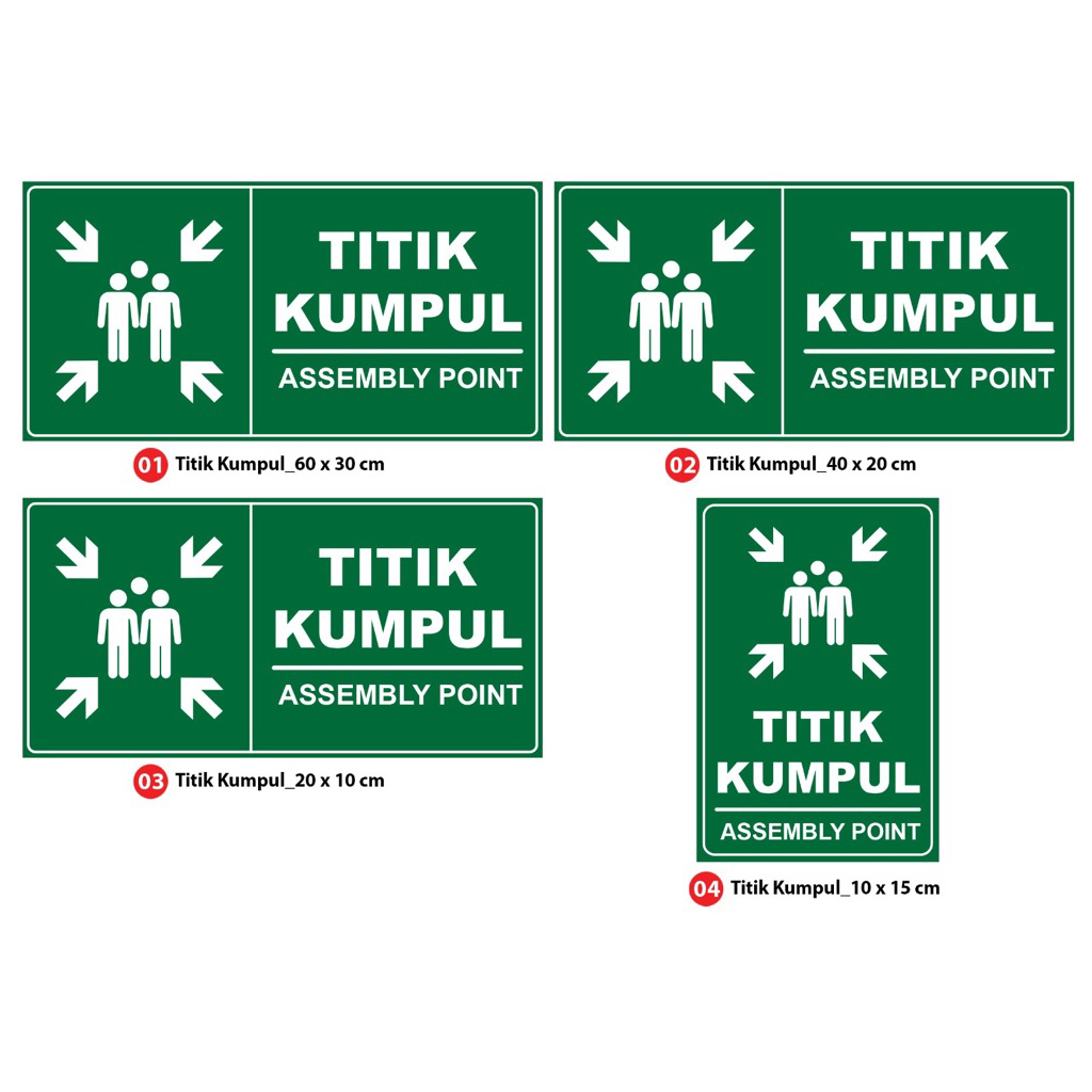 Stiker sign titik kumpul / stiker tembok pintu kaca / stiker vinyl + laminating