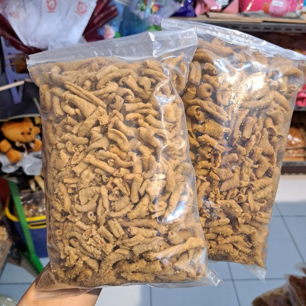 

Keripik usus krispy aneka rasa - Usus ori, Usus pedas daun jeruk, Usus balado