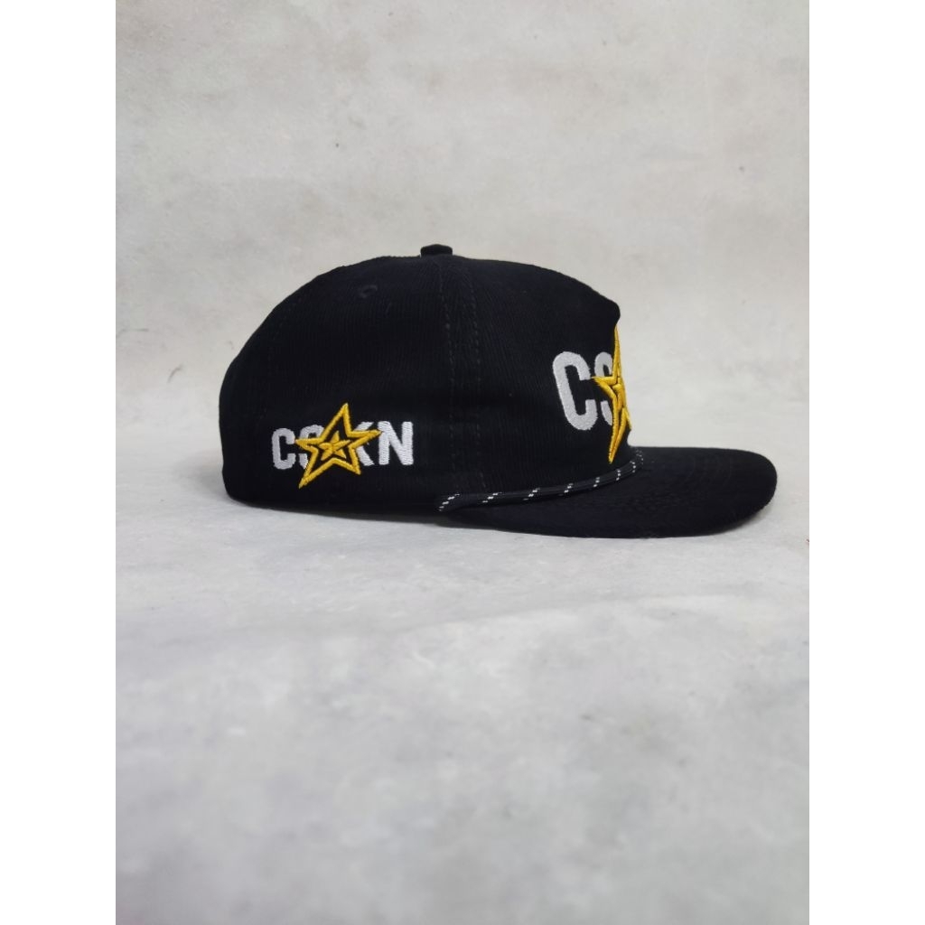 topi ropehat bahan full korduroy CSKN hitam topi skena