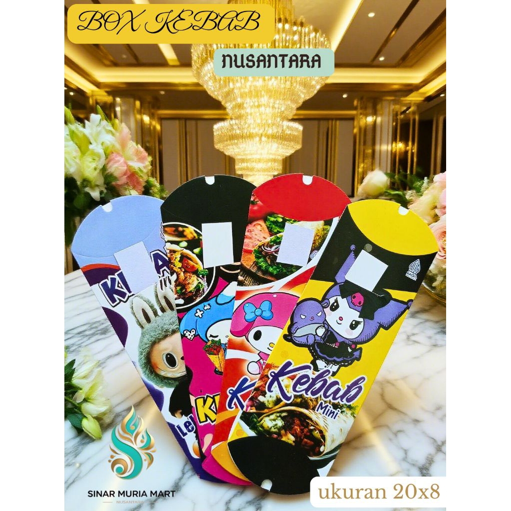 

Tempat kebab mini ivory, packaging dus kebab mini ivory, box kebab 20x8 (isi100pcs)