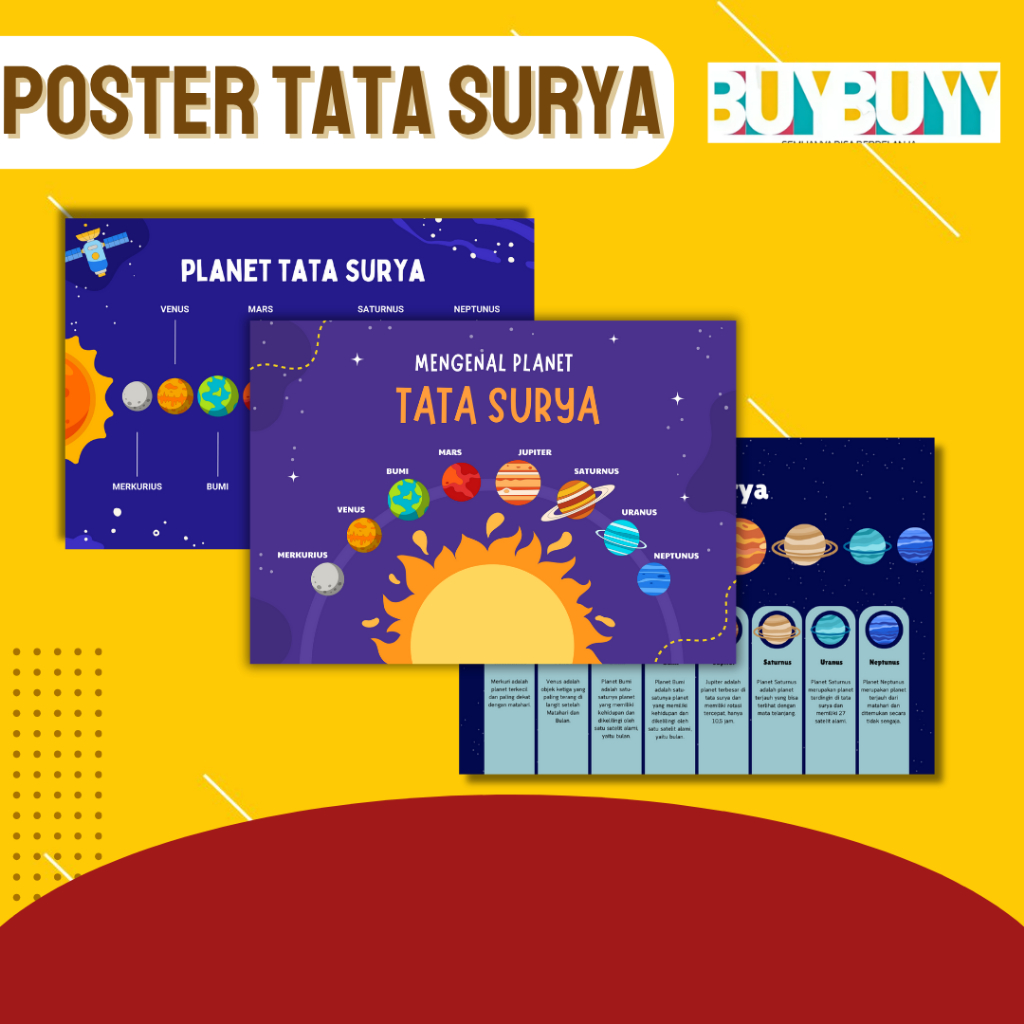 Poster Edukasi Anak Tema Tata Surya,Ukuran A3+