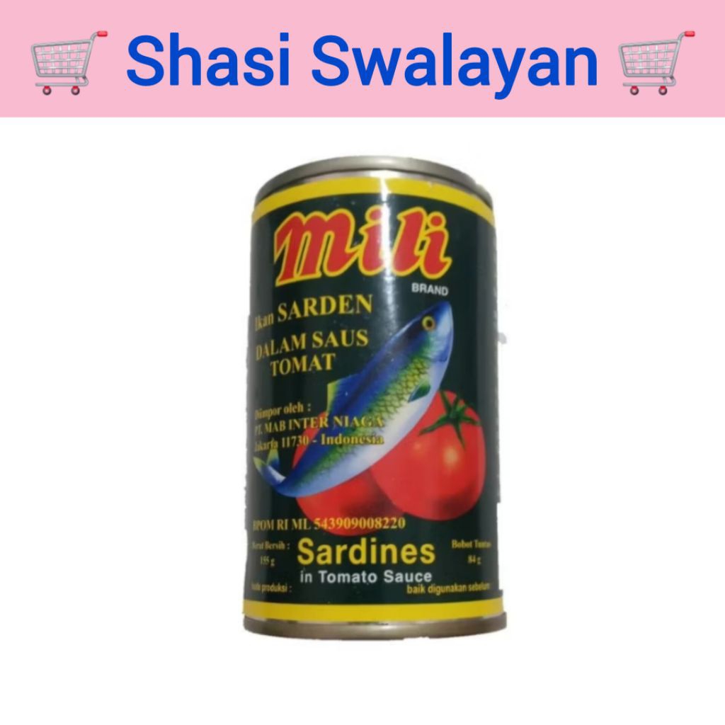 

MILI Sardines Kecil 155 Gram - Sarden Dalam Saus Tomat