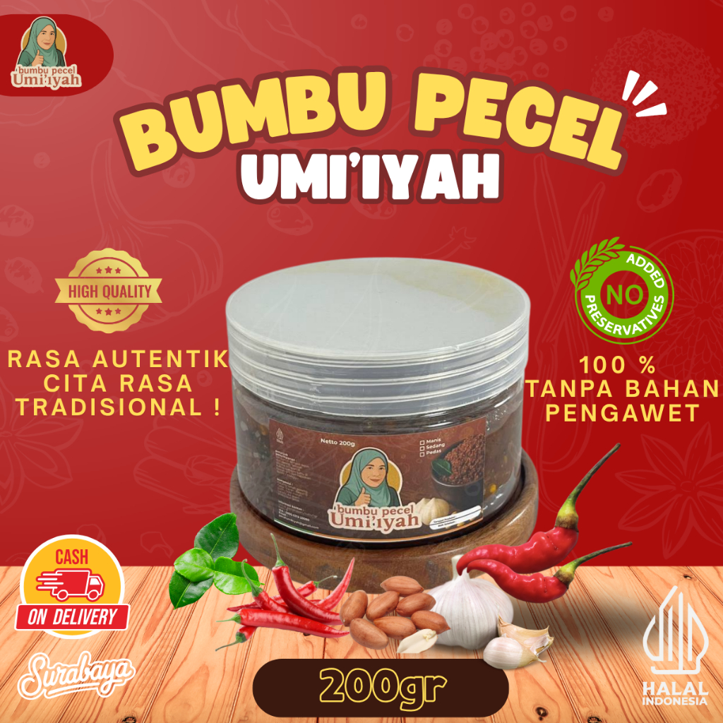

Sambel Pecel Umi Iyah 200 gram- Bumbu Pecel Homemade 100% TANPA BAHAN PENGAWET