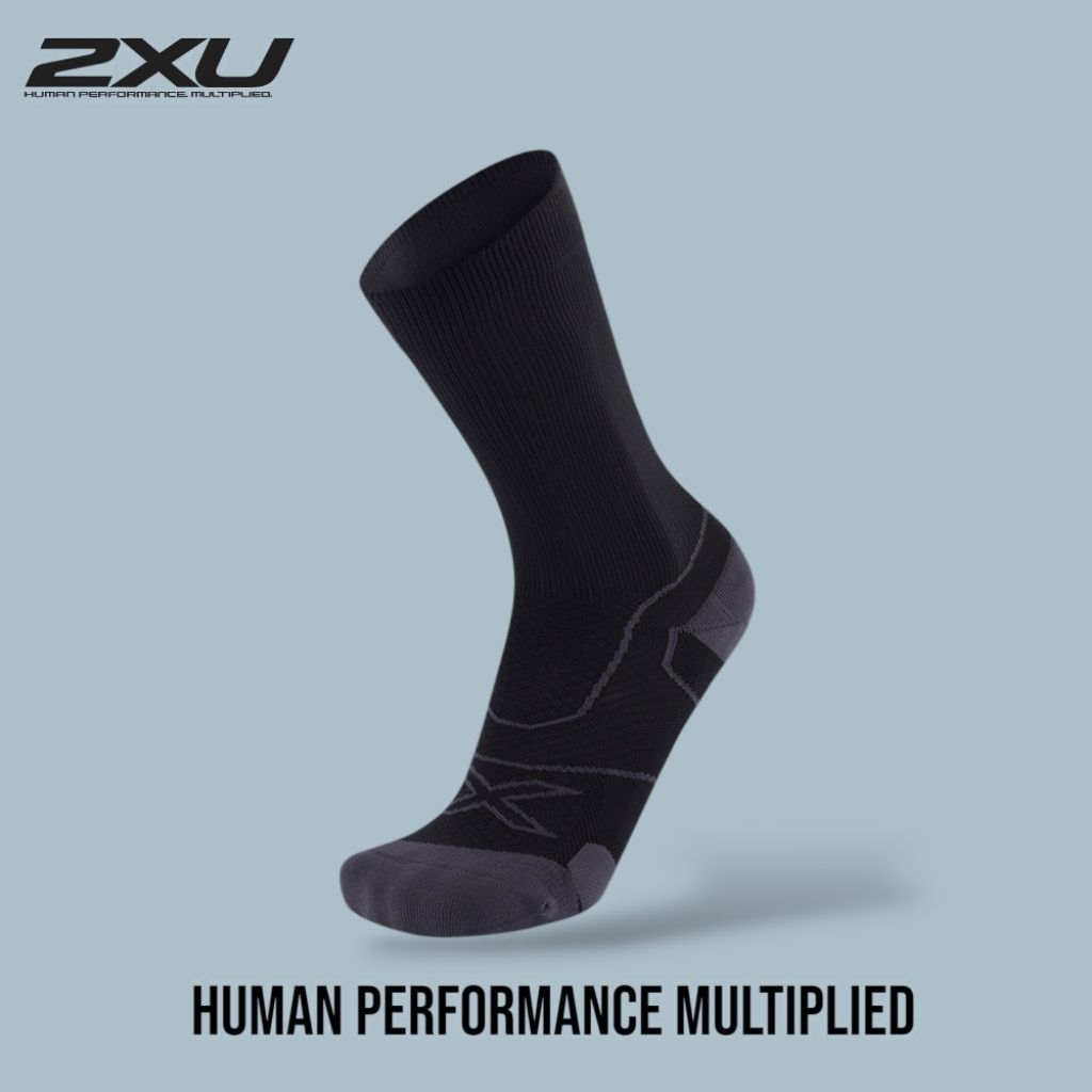 2xu Vectr Cushion Crew Socks Black Titanium