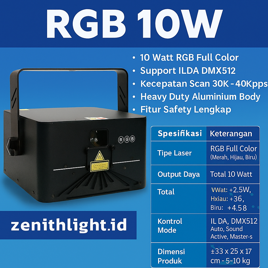 Laser Show RGB 10Watt Full Color – Laser Panggung