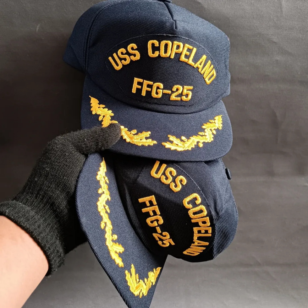 Topi Vintage US MILITARY Unisex Pria Wanita USS Copeland FFG-25 Navy USA Made