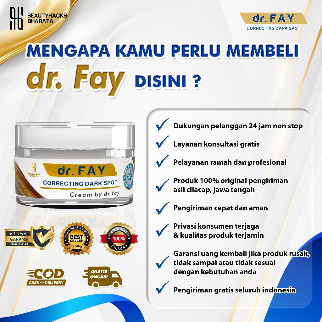 Promo Dr. FAY Cream perawatan jerawat - Bopeng Bekas jerawat & flek hitam kerutan ( DR FAY )