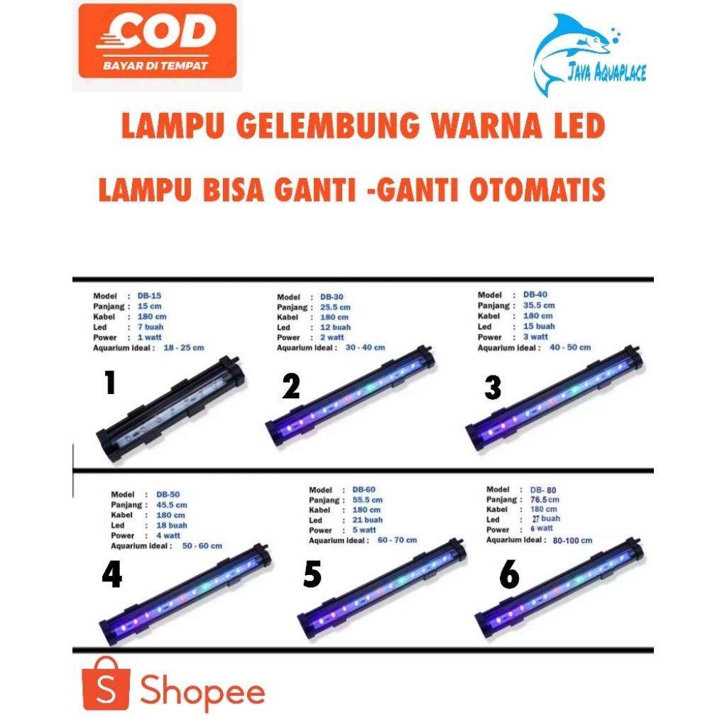 Lampu Celup Aquarium Lampu Gelembung Batu Aerator Lampu Aquarium YMN