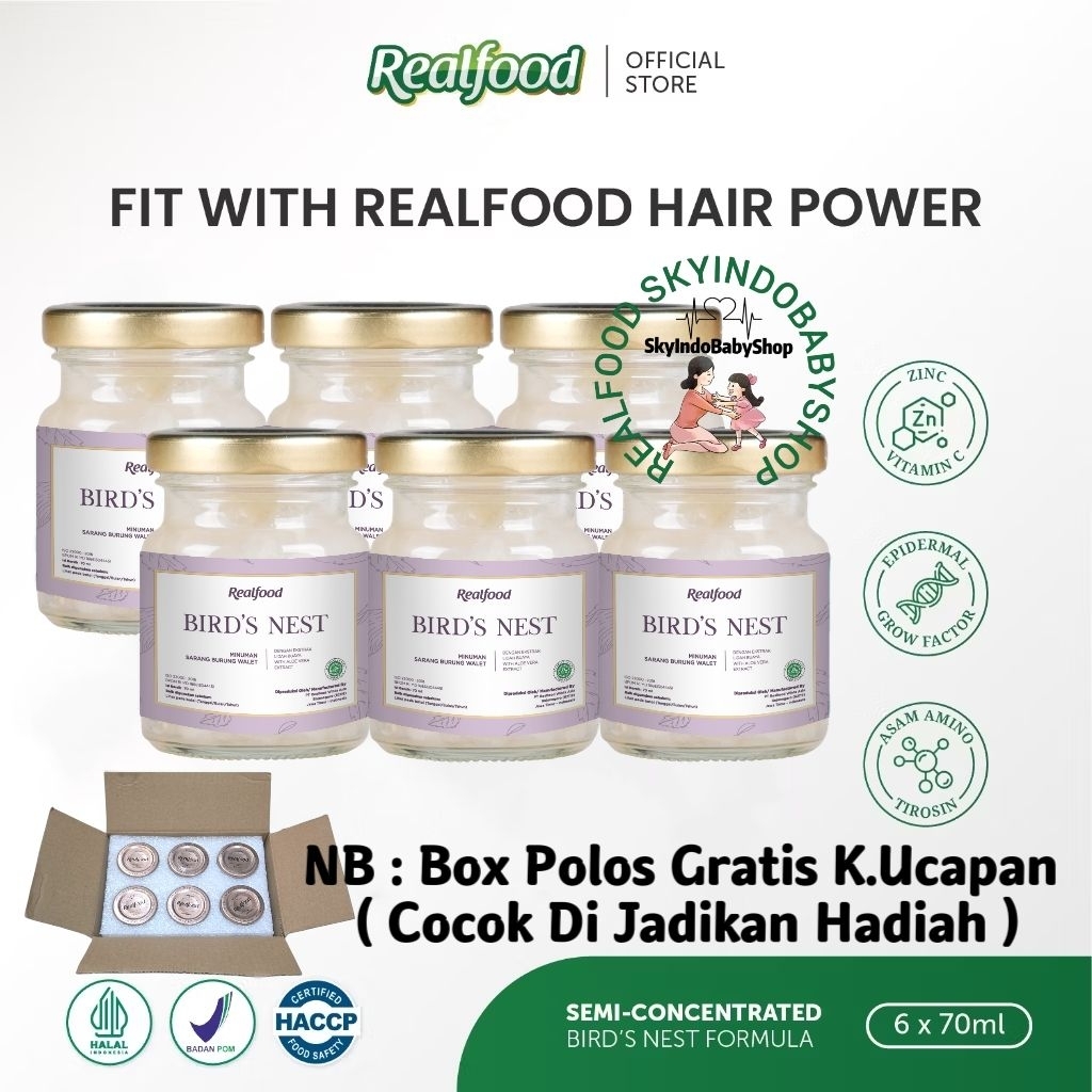 

Realfood Hair Power 6 Botol Box Polos ( Minuman Sarang Burung Walet ) RSIBS