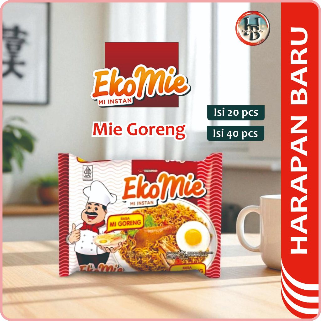 

Ekomie Mie Goreng 60g - Mie Instan Isi 20 pcs/40 pcs