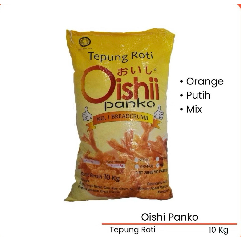 

Oishi Panko Bread Crumb 10kg Tepung Roti Mix