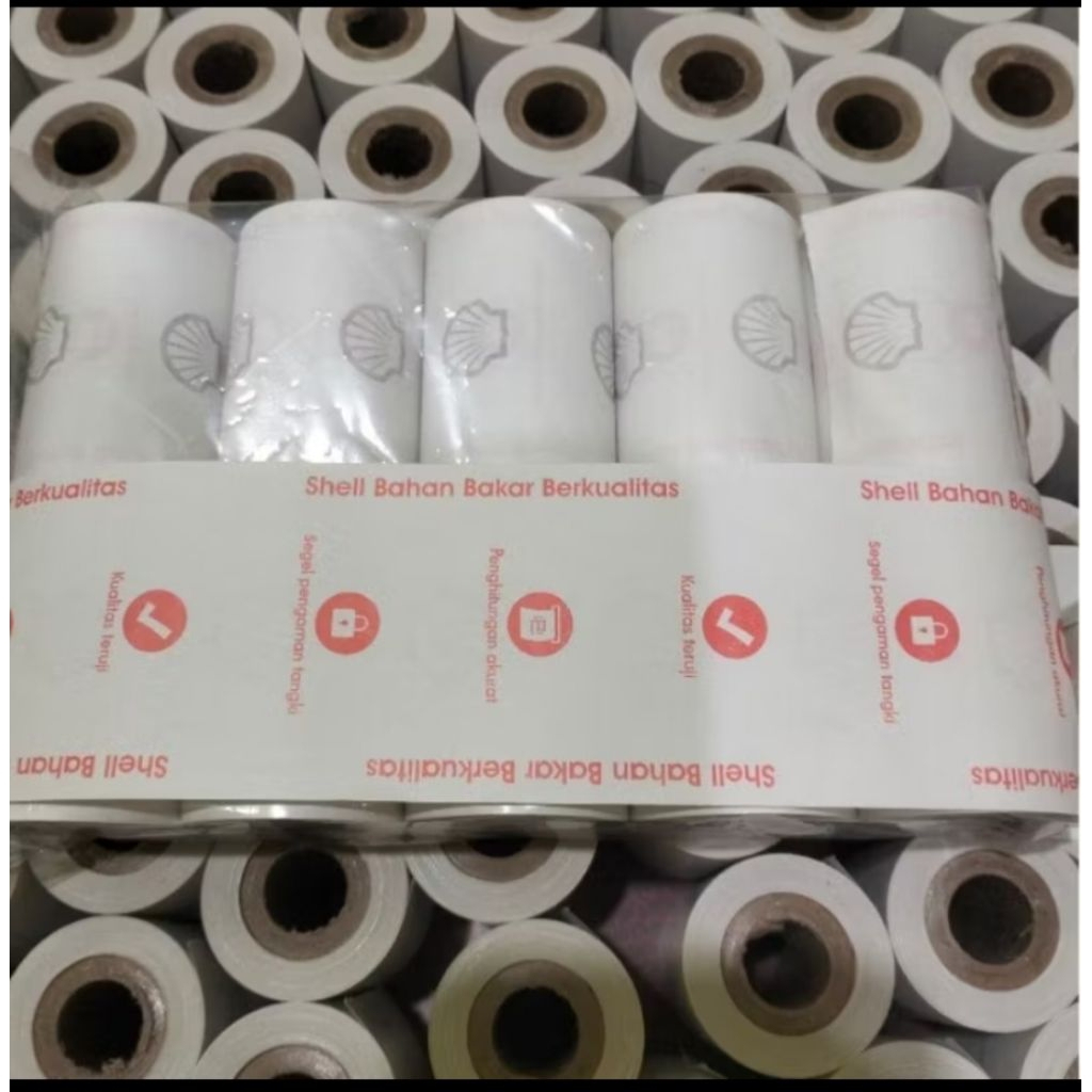 

KERTAS STRUK THERMAL EDC LOGO SHEL UKURAN 58X40MM PAKET 10ROL