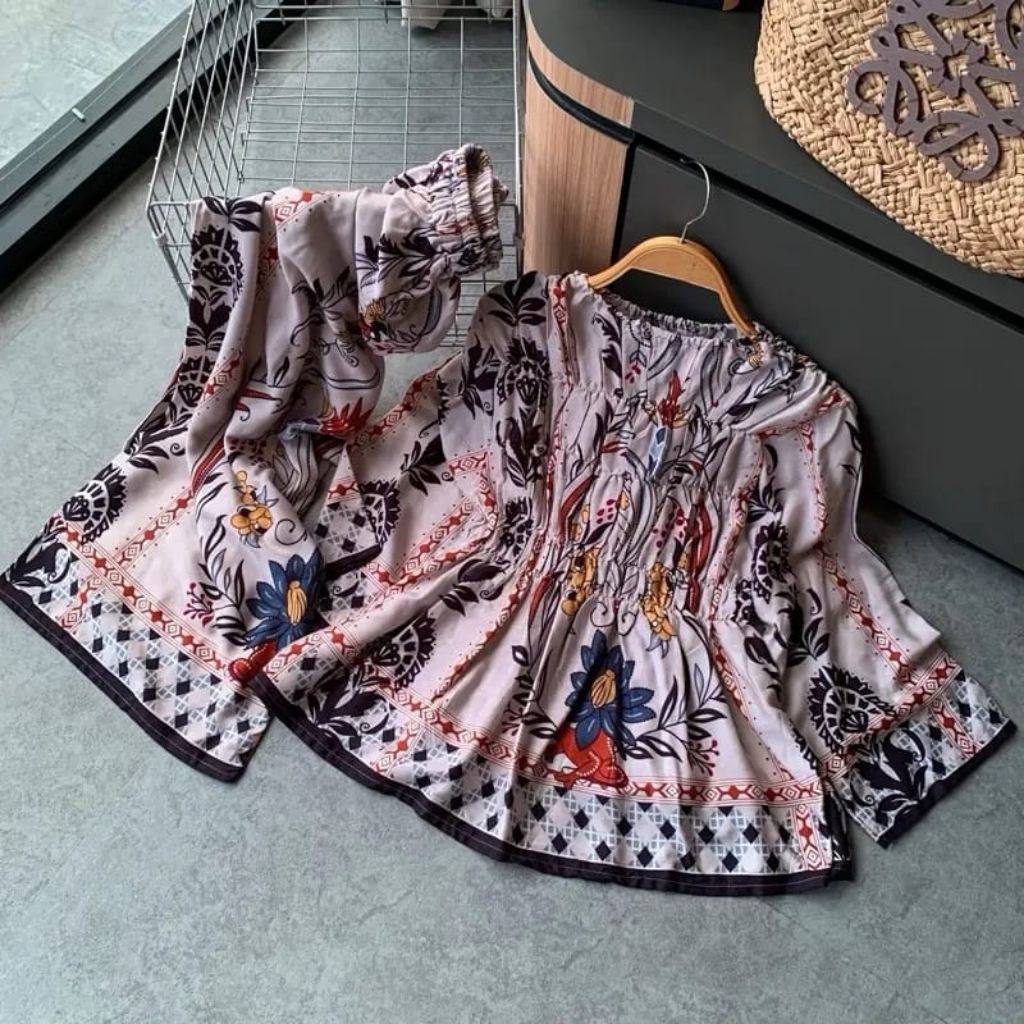 JUWITA SET SMOKE RAYON MOTIF/ONESET RAYON/ONESET MURAH