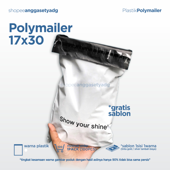 Plastik Polymailer Onlineshop Size 17x30 Sablon Plastik Custom